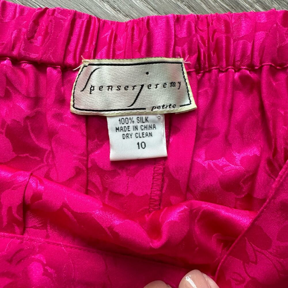 Spenser Jeremy Petites Vintage 90's Bright Pink Silk Skirt Size 10 - Picture 3 of 9